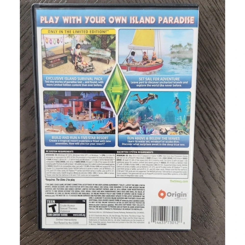 The Sims 3 Island Paradise PC Game Disc Expansion Pack